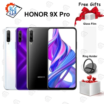 Перейти на Алиэкспресс и купить Смартфон Honor 9X Pro со стеклянным корпусом, безрамочный дисплей 6,59 дюйма, 8 ГБ, 256 ГБ, Восьмиядерный процессор Kirin 810, автоматическая всплывающая ...
