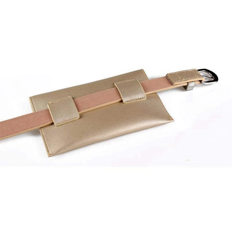 LJL-2Pcs Женская поясная сумка, поясная сумка из искусственной кожи со съемным ремнем, поясная сумка, модный пояс для девочек, поясная сумка серебристого и золотого цвета