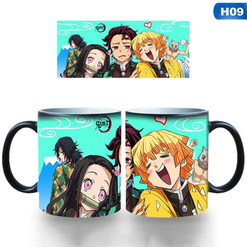 H09 Аниме Demon Slayer: Kimetsu No Yaiba креативная чайная керамическая молочная кружка мультфильм аниме кофейная кружка чашки подарок для ваших друзей - Цвет: H09