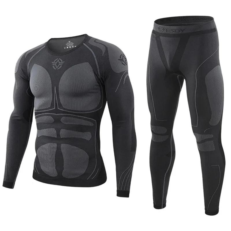 winter Top quality thermo Cycling clothing Men's thermal underwear men underwear sets compression training underwear men clothin winter Top quality thermo Cycling clothing Men's thermal underwear men underwear sets compression training underwear men clothin