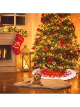 

Merry Christmas Tree Skirt Snowflake Ornament Carpet Floor Mat Base Cover Decor 72XF