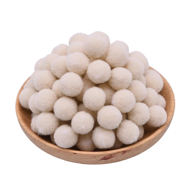 100pcs 15/20/25mm Fluffy Soft Pompom Ball DIY Handmade Kid Toy Doll Garment Sewing Material Color Pom Poms Decor Supplies Crafts B20