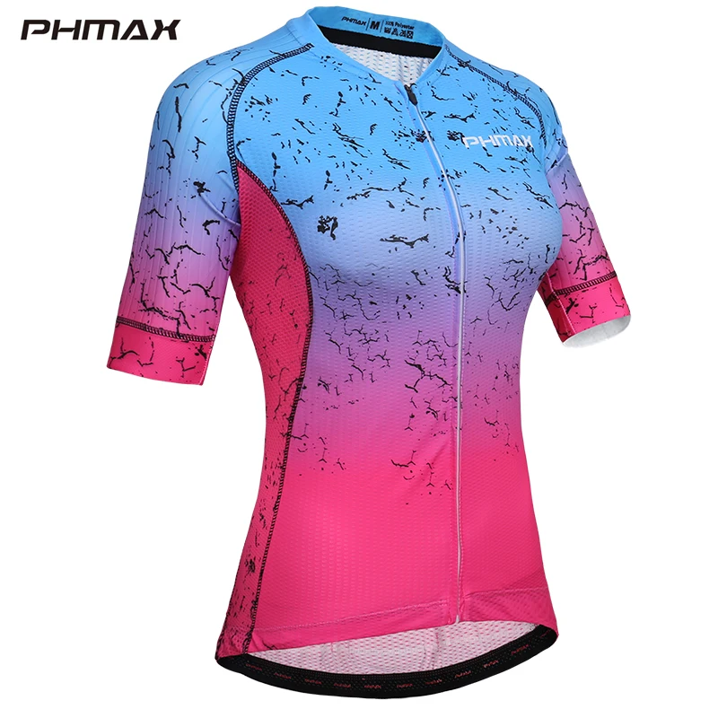 Cycling jersey PHMAX Быстросохнущий комплект одежды для велоспорта, женская одежда для горного велосипеда, дышащая удобная одежда с коротким рукавом, комплект из джерси и шорт - Цвет: Cycling jersey