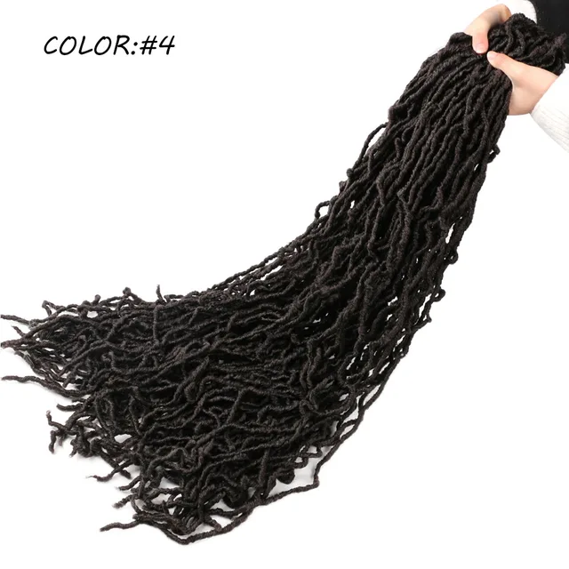 Mtmei Hair Faux Locs Crochet Hair Natural Curly Dreadlocks Hair Black Dark Brown Soft Locs Crochet Braids 18