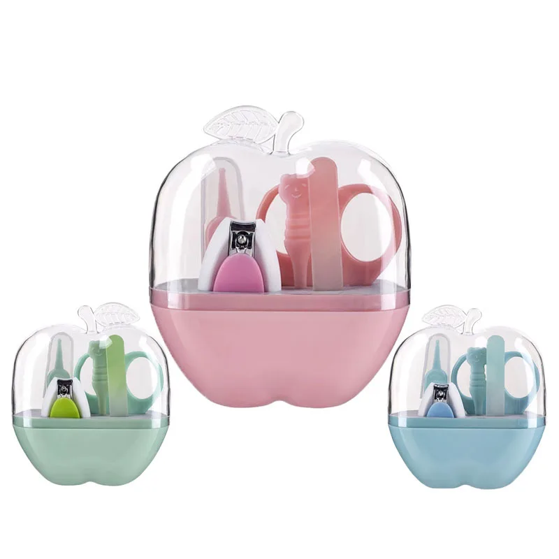 5Pcs/set Baby Nail Clipper Set Portable Apple Shape Baby Safety Care Fingernai Scissors 5-in-1 Nail Care Kids Nail Clipper Set