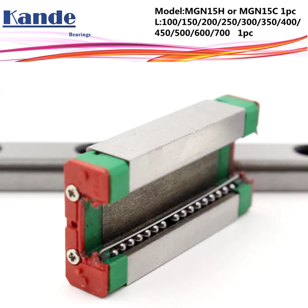 MGN15 ЧПУ 15 мм миниатюрная линейная направляющая MGN15C L100 600 MGN15H линейный блок каретки