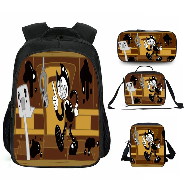 

Bandy And Ink Machine Bendy Backpack School Bag Backpack Lunch Bag