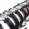 MixMax 12pcs/lot Mix 12 constellations Handmade Cuff Leather Bracelets for Men Women Bangles Wristbands Wholesale dropshipping 4