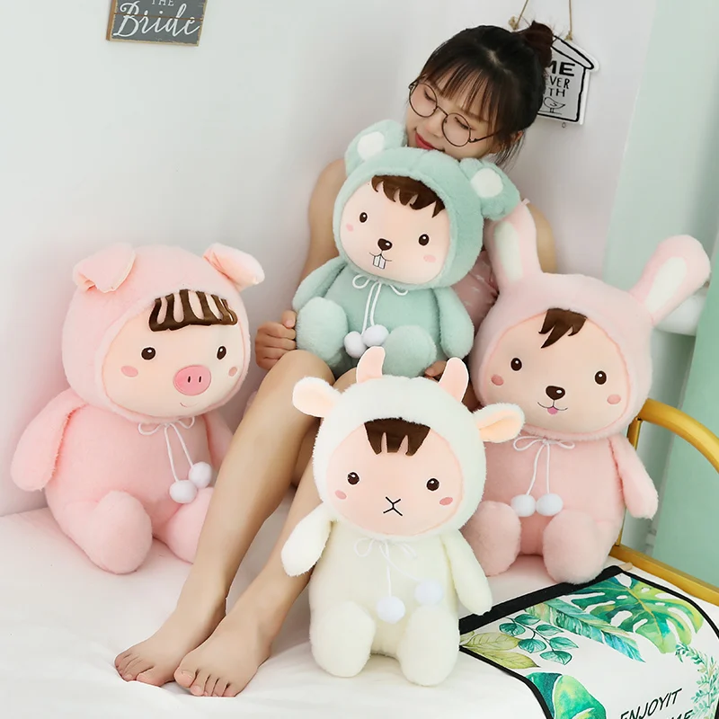 30 см/40 см/50 см мягкие Kawaii Кролик и свинья плюшевые игрушечное животное скот и мышь мягкая кукла украшение для дома День Рождения Ребенка Лучший подарок