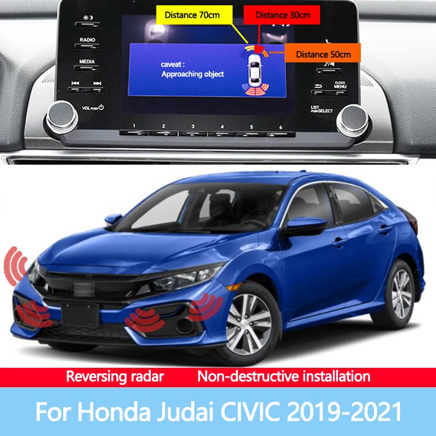 

The Front And Rear Radar Blind Spot Warning Sound Indicator Of Car Reversing Image Is Suitable For Honda Judai CIVIC 2019-2021