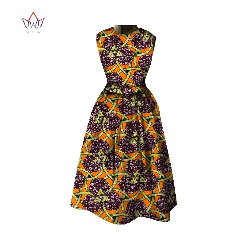 Новые летние африканские платья для женщин Дашики миди длина Африканский принт платья Базен Riche женское платье большого размера WY348 - Цвет: 3