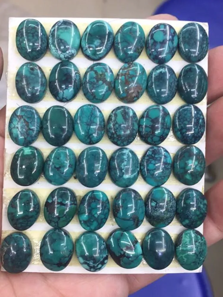 Precious Gems real natural turquoise bare wholesale oval squares used for mosaic earrings rings pendent inlays Large particles