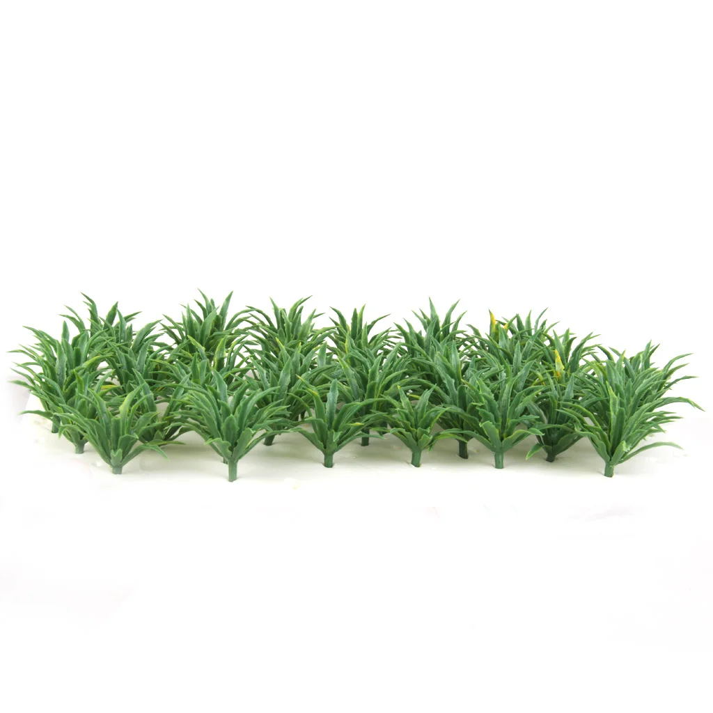 50pcs Model Green Shrubs Bush Railway Wargame Park Diorama Scenery HO 3.5cm for Track Train Model Building Accessories