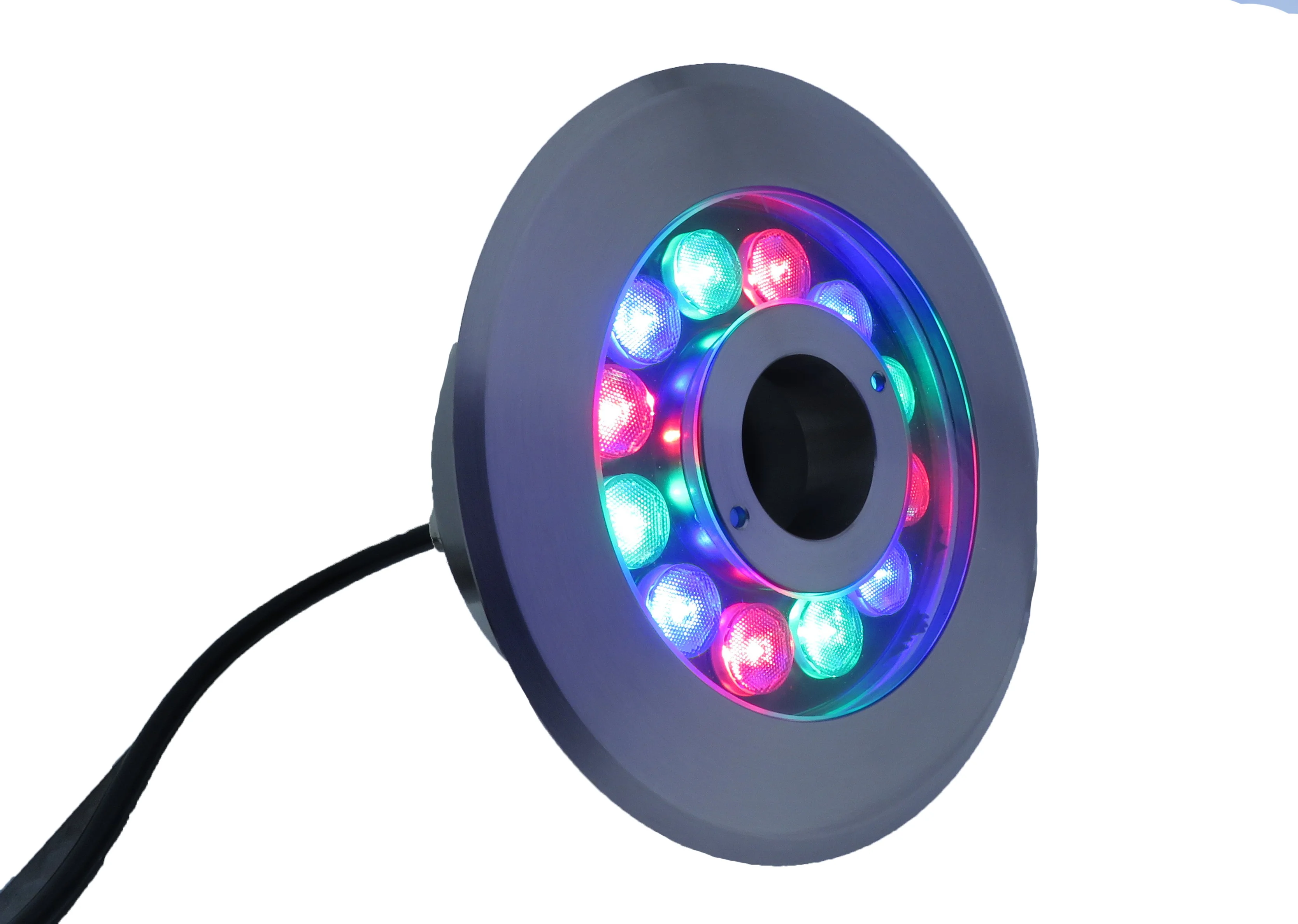 

12W 18W 36W Embedded LED Fountain Lamp 12V 24V IP68 Pond Pool Landscape Decorative Lighting DMX512 RGB Colorful Underwater Light