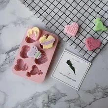 

6 Cavity Angel Love Heart Shaped Silicone Chocolate Mold Cake Baking Tools Handmade Soap Candle Mold Cake Decoration