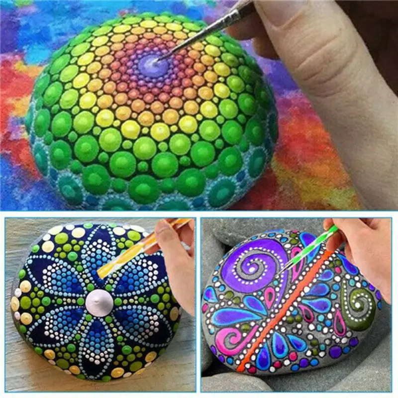 27pcs Mandala Dotting Tools Painting Brush Kit Acrylic Stick Art Pen Paint Stencil