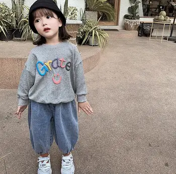 

2020 new girls t-shirt spring cotton fashion girls sweatshirt 1-6t HO203