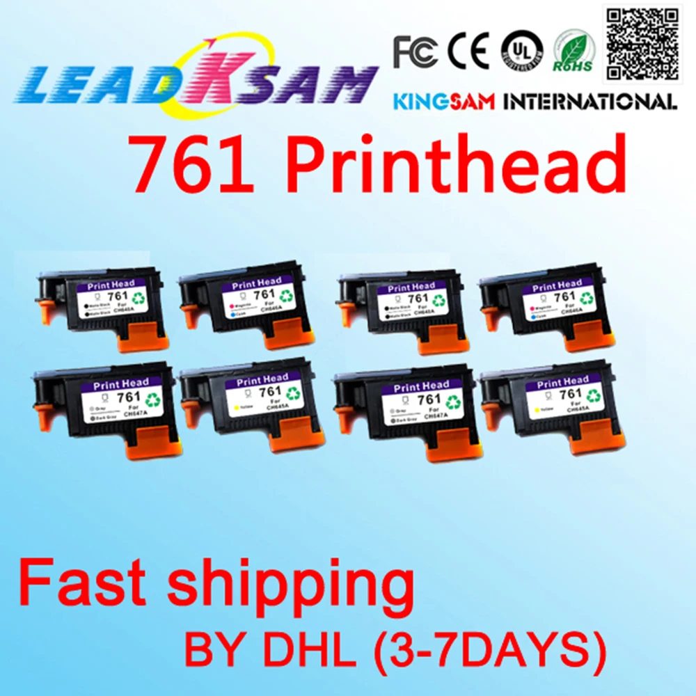 8x fastshipping совместимый для hp761 печатающая головка для замены для 761 CH645A CH646A CH647A CH648A DesignJet T7100