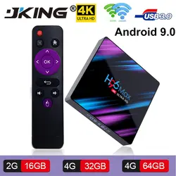 JKING H96 MAX Android 9,0 ТВ-бокс на Rockchip RK3318 4 Гб ОЗУ 64 Гб ПЗУ H.265 4K 60fps проигрыватель Google Store Netflix Youtube телеприставка