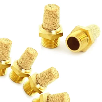 

20pcs Gold Pneumatic Muffler 1/8 Threaded Fitting Adapter Silent Pipe Tubes