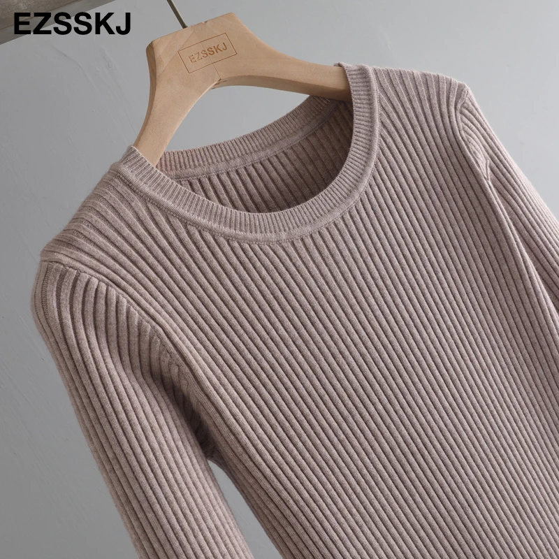 elegant Autumn Winter basic Maix  Sweater dress women solid bodycon Thick dress Female Jumper O-neck slim knit dress Long sleeve long sleeve dress