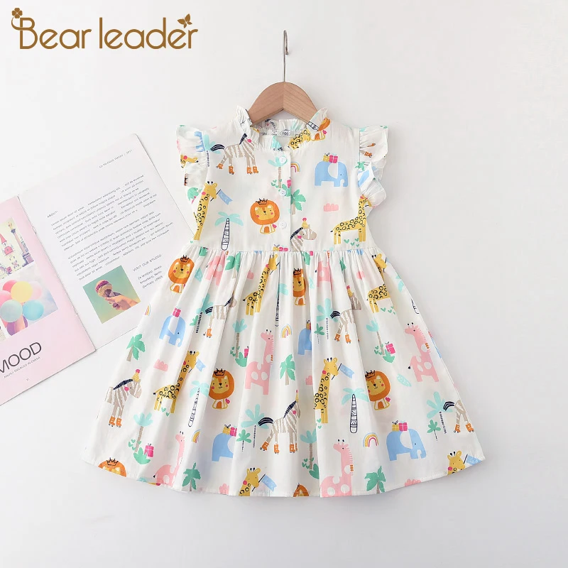 Toddler Kids Baby Girl Cartoon Floral Princess Party Dress Clothes Outfit 