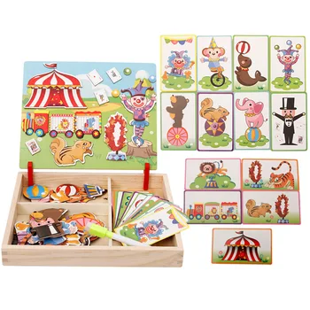 

Early Educational Wooden Toys Funny Baby Puzzle Creative DIY Magnet Book Magnetic Stickers 3D Stereo Early Education Puzzle Toy