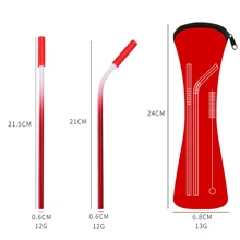 Горячий нержавеющей стали окружающей среды соломы набор с силиконовой головкой