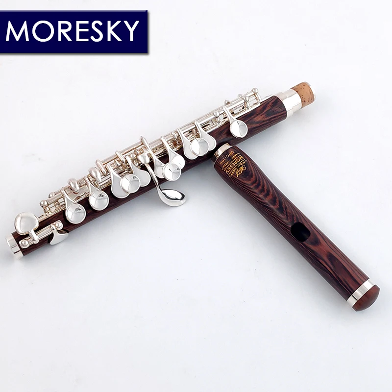 Dalbergia cearensis Ducke Wood Piccolo C Key Cupronickel Half-size Flute Silver Plated Body Material