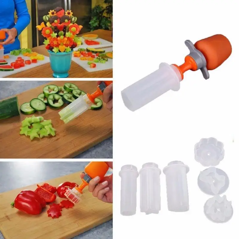 

Baby Food Fruit Cutter Cooking Tools Plastic Fruit Shape Cutter Slicer Veggie Food Fruit Shape Cutter kitchen accessories