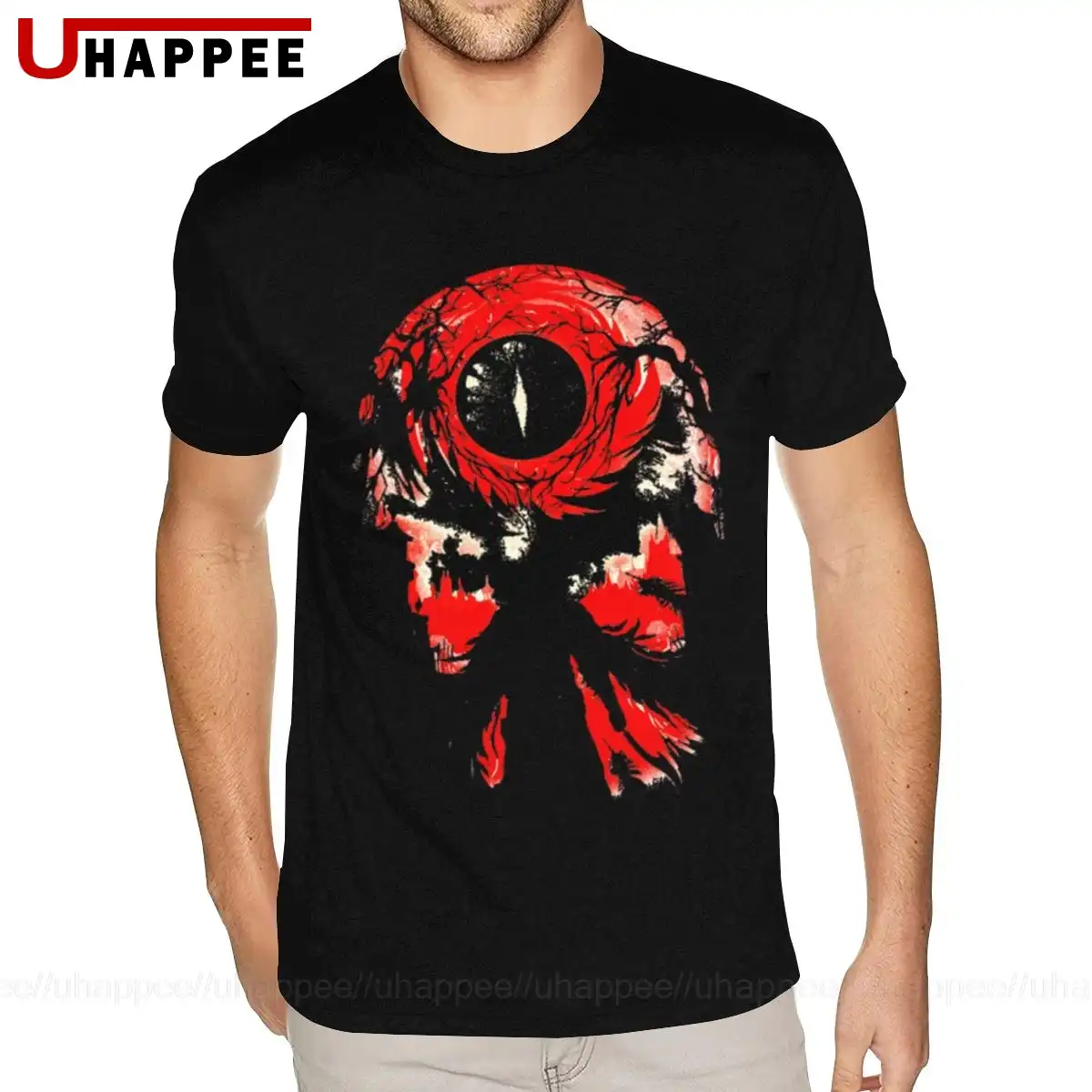 Harajuku Dark Souls Футболка мужская XXXL с коротким рукавом синяя футболка круглым