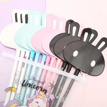 

12pcs Kawaii Gel Pen Korean Creative Cute Rabbit Fan Student Signature Ink Pens for School Stationery Cartoon Office Accessories