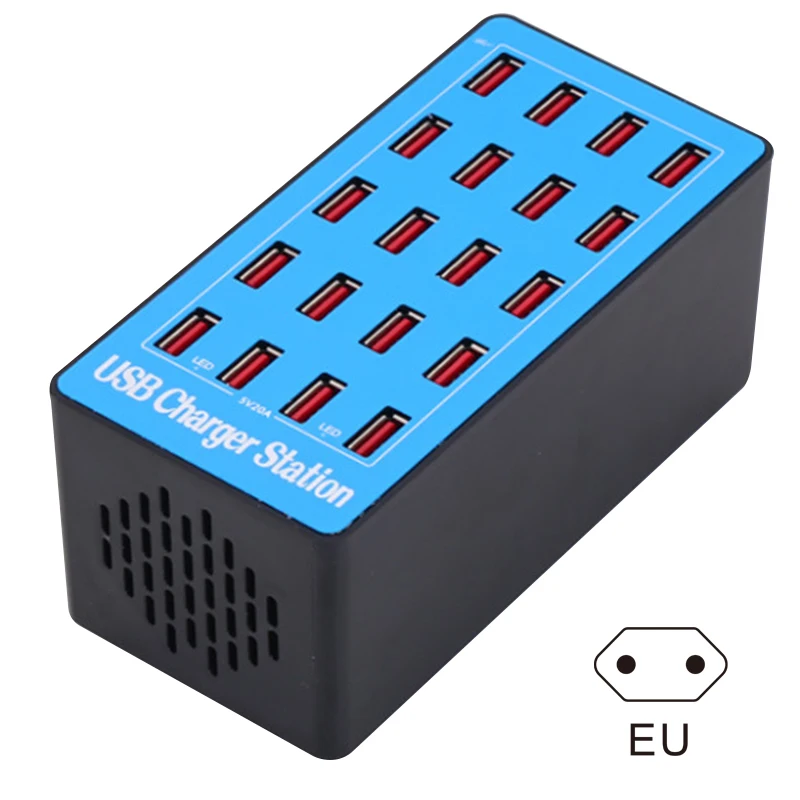 20 портов USB зарядное устройство концентратор Быстрая зарядка 3,0 станция Универсальный телефон адаптер питания DQ-Drop - Цвет: EU Plug