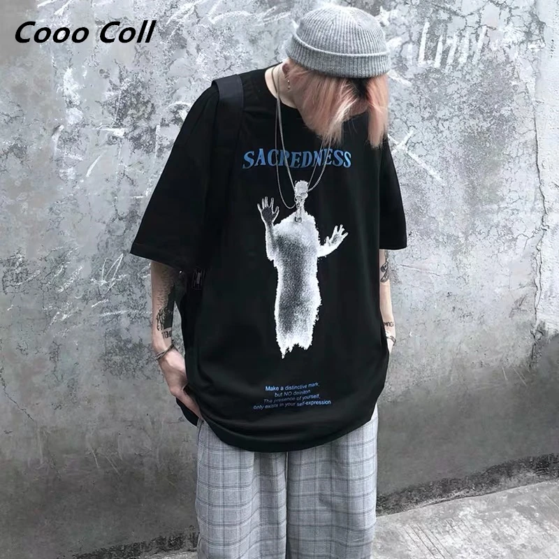CoooColl 19SS уличный сверхразмерный хип-хоп летние топы для мужчин Harajuku MYSTERY Visions