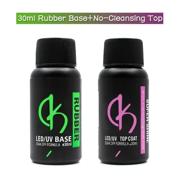 

Latest 30ml Thick Rubber Base Coat and Tempered Non Cleansing Top Gel Varnish Nail Art Desgin Primer for Nails Set UV Gel Polish