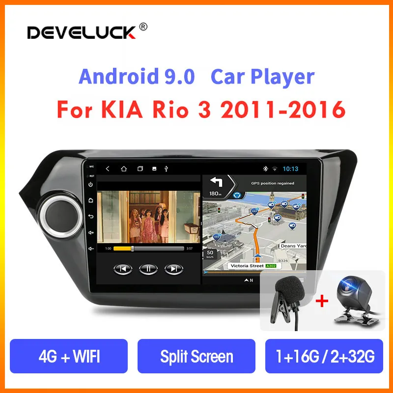 

T3L Android 9.0 Car Radio For Kia RIO 3 2011-2016 4G+Wifi GPS Navigaion Multimedia Video Player 2Din Navigation GPS Split Screen