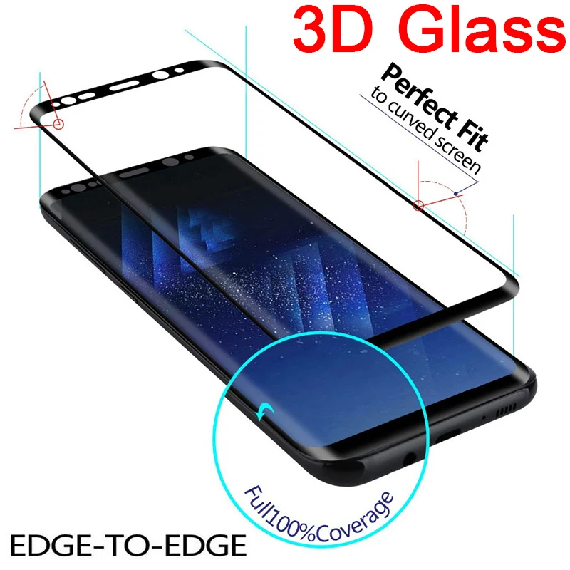3D полное покрытие защитное стекло для samsung s10 s8 s9 galaxy Note 8 9 Защитная пленка для экрана samsung S8 plus galaxy s10 plus стекло
