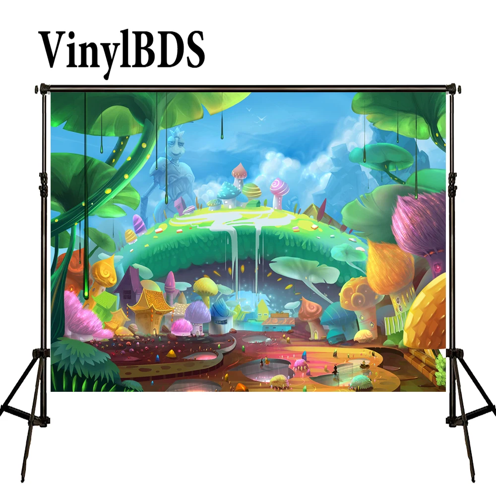 VinylBDS 5x7 футов детский фон для фотосъемки мультяшный гриб новорожденных сказочный