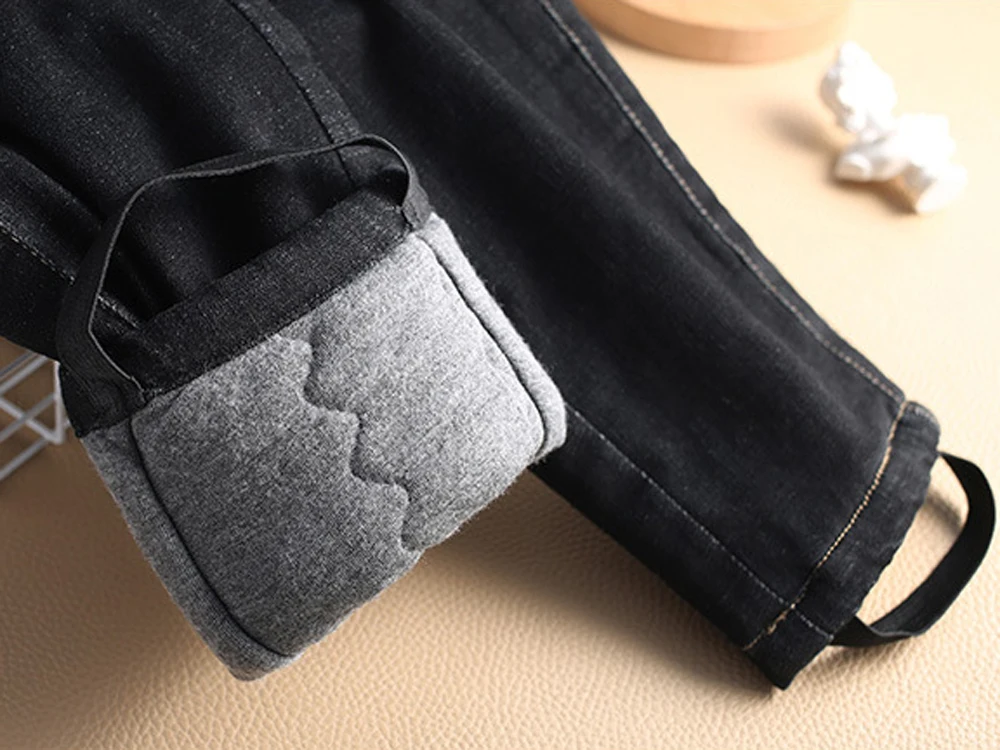 jeans woman,mom jeans,High waist jeans,Stretch tight denim silk worm silk pant thick autumn and winter slim bottoming pants