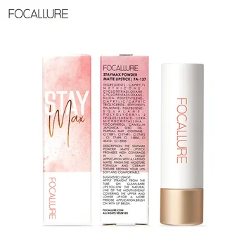 

FOCALLURE Staymax Powder Lipstick Makeup Batom Long-lasting Waterproof Lip Balm 12 Colors Matte Highly Pigmented Lip Tint TSLM1