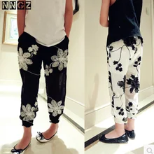 Г. Новые стильные летние штаны-шаровары с цветочным принтом для девочек; Q0250