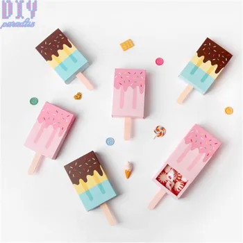 

50pcs Wedding Favor Candy Boxes Ice Cream Birthday Baby Shower Party Favour Gifts Sweet Holder Decoration