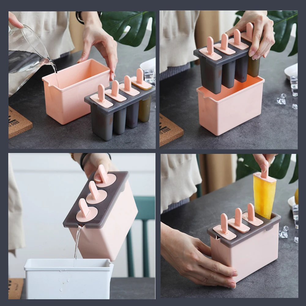 Креативная Мути-форма Мороженое Поп форма 4 цвета Popsicle Box DIY пластиковые инструменты для мороженого