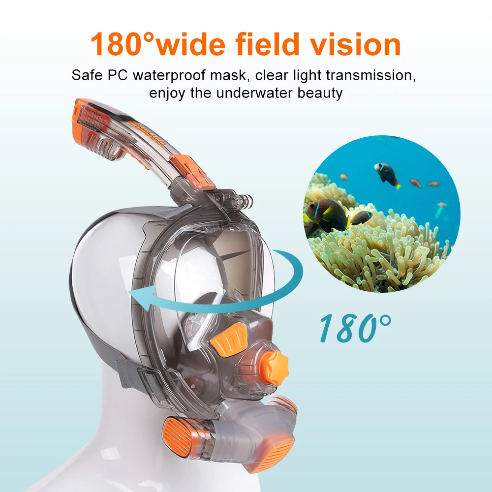 Underwater Scuba Anti Fog Full Face Diving Mask Snorkeling Respiratory Masks Safe Waterproof Swimming Equipment for Adult Youth