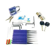 Lockpick Set Broken Keys Extractor with Transparent Locks for Pro Locksmith Tools Practicing And Training Skills