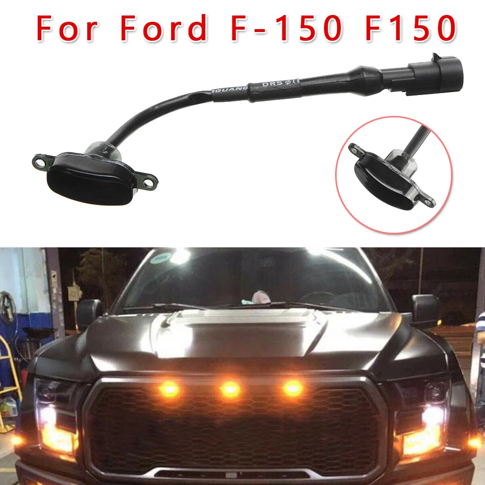 Car Front Grille Grill Led Light Smoke Raptor Style Lamp Amber For Ford
