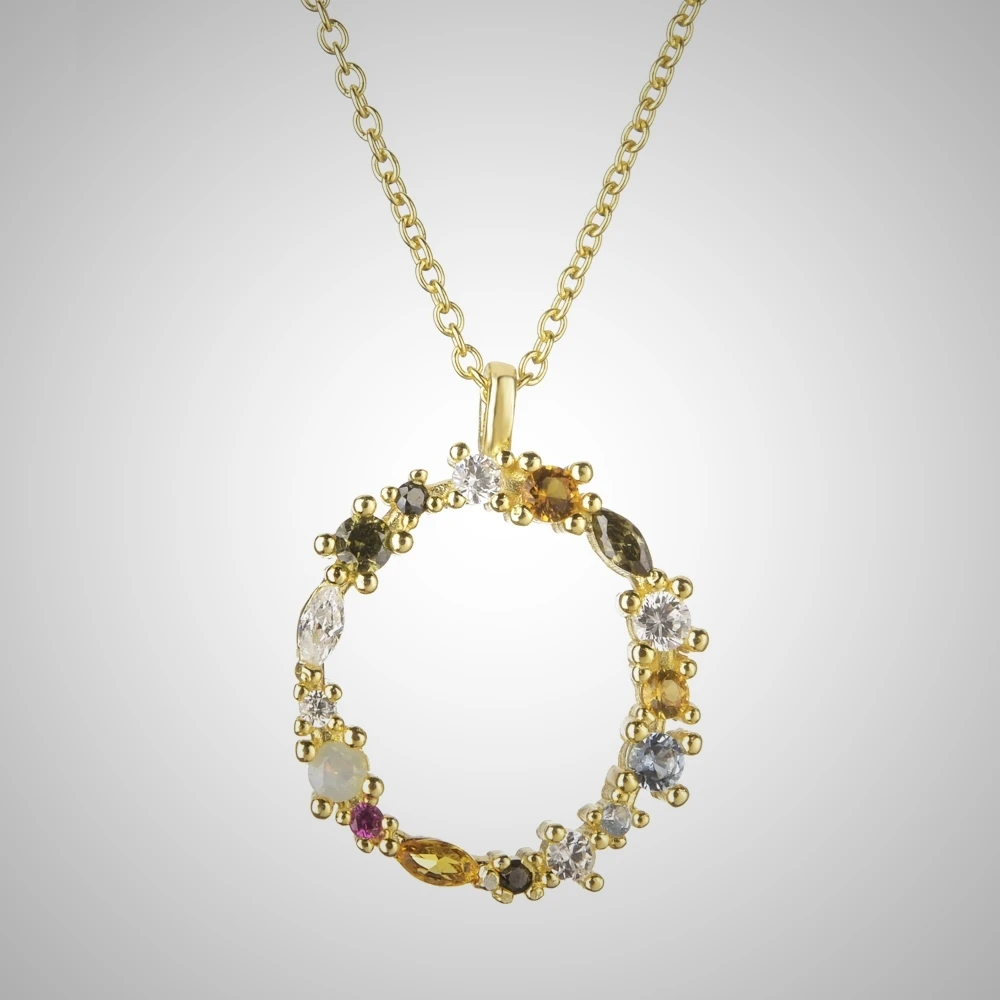 Gold O Altruist, 925 пробы, серебро, золото, Leter M, подвеска, начальный F алфавит, ожерелье, опалы, мода, Женские аксессуары, ювелирные изделия - Окраска металла: Gold O