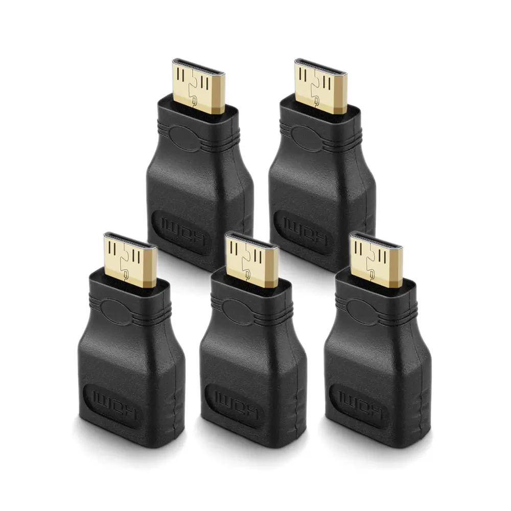 Белый 1/2/5 шт. 1080P адаптер мини разъём HDMI папа Стандартный HDMI типа «мама»; расширение позолоченный адаптера Гнездовой разъем на обоих концах для подключения внешних устройств к F-M конвертер мультимедийного интерфейса высокой четкости - Цвет: Белый