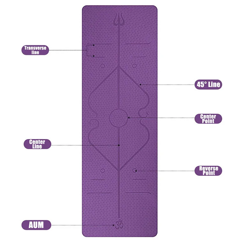 6 мм TPE коврик для йоги с позиционной линией нескользящий коврик высокой плотности для начинающих экологический фитнес гимнастический коврик 183 см X 61 см