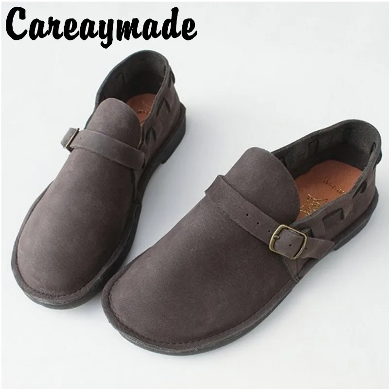 Женские туфли Careaymade из натуральной кожи на плоской подошве дышащие удобные